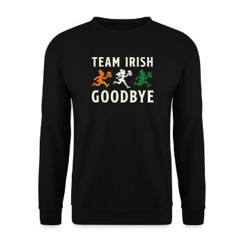Team Irish Abschied St. Patrick's Day - Unisex Pullover - Schwarz - Vorne - Alina (178cm) & Michal (187cm)