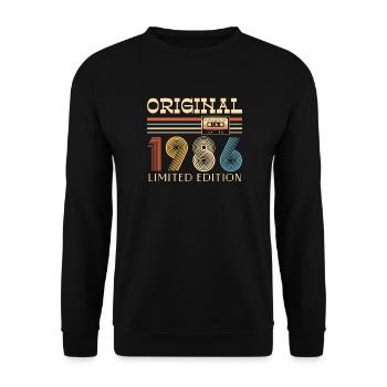 40 Year Anniversary Original 1986 Party Gift - Unisex Sweatshirt - black - Front - Alina (178cm) & Michal (187cm)