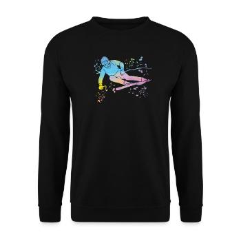 Alpine skiing Winter sports Nordic skiing - Unisex Sweatshirt - black - Front - Alina (178cm) & Michal (187cm)