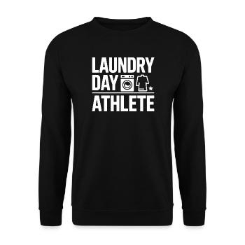 Laundry Day Athlete Wäsche Humor - Unisex Pullover - Schwarz - Vorne - Alina (178cm) & Michal (187cm)