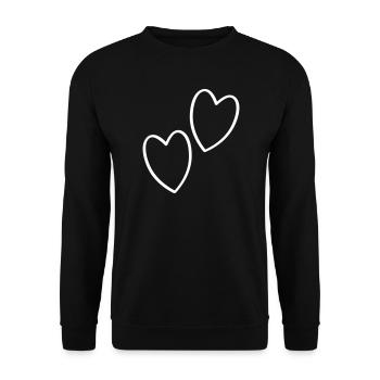 Herzen Liebe - Unisex Pullover - Schwarz - Vorne - Alina (178cm) & Michal (187cm)