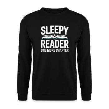 Sleepy Reader One More Chapter Lesen - Unisex Pullover - Schwarz - Vorne - Alina (178cm) & Michal (187cm)