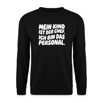 Mon enfant est le patron - Sweat-shirt Unisexe - noir - Devant - Alina (178cm) & Michal (187cm)