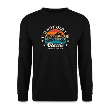 50th Birthday "I ́m Not Old I ́m Classic" Motorcycle - Unisex Sweatshirt - black - Front - Alina (178cm) & Michal (187cm)