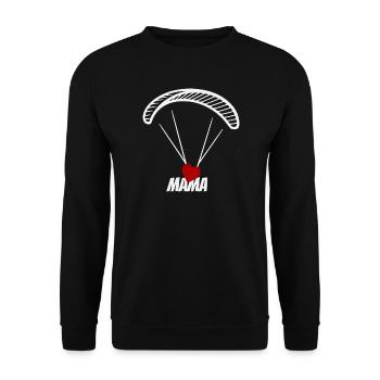 Maman parapentiste avec du cœur - Sweat-shirt Unisexe - noir - Devant - Alina (178cm) & Michal (187cm)