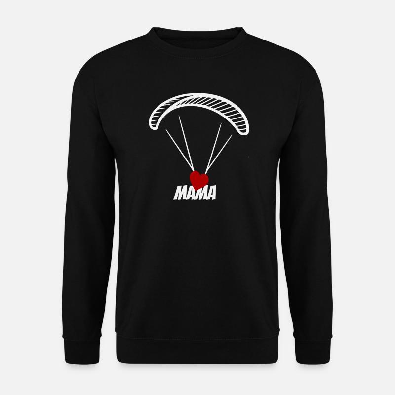 Paragliding mom with heart - Unisex Sweatshirt - black