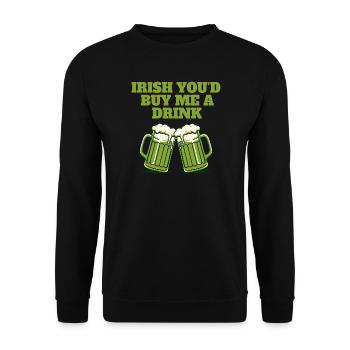 Irlandais Tu m’offrirais un verre - Sweat-shirt Unisexe - noir - Devant - Alina (178cm) & Michal (187cm)