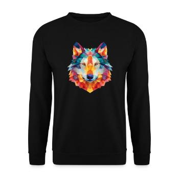 Wolf - Unisex Pullover - Schwarz - Vorne - Alina (178cm) & Michal (187cm)