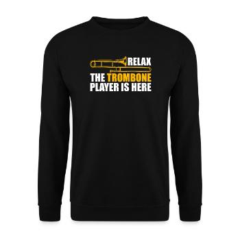 Relax Trombone Trombone Player Trombonist - Unisex Sweatshirt - black - Front - Alina (178cm) & Michal (187cm)