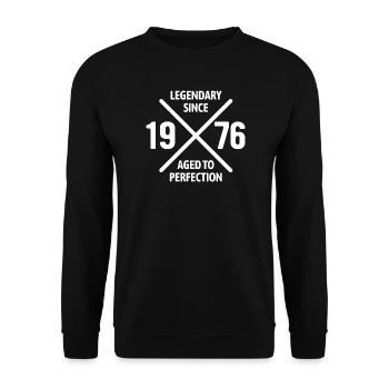 Légendaire depuis 1976 | Vieilli à la perfection - Sweat-shirt Unisexe - noir - Devant - Alina (178cm) & Michal (187cm)