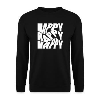Bold Happy Graffiti Typography - Unisex Sweatshirt - black - Front - Alina (178cm) & Michal (187cm)