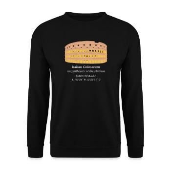 Colisée Rome Italie, coordonnées, année d’ouverture - Sweat-shirt Unisexe - noir - Devant - Alina (178cm) & Michal (187cm)