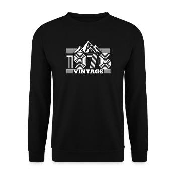 Vintage 50. Geburtstag Jahrgang 1976 Camping Berge - Unisex Pullover - Schwarz - Vorne - Alina (178cm) & Michal (187cm)