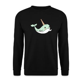 narval - Sweat-shirt Unisexe - noir - Devant - Alina (178cm) & Michal (187cm)