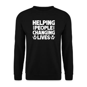 Social Worker Quote Helping People Changing Lives - Unisex Sweatshirt - black - Front - Alina (178cm) & Michal (187cm)