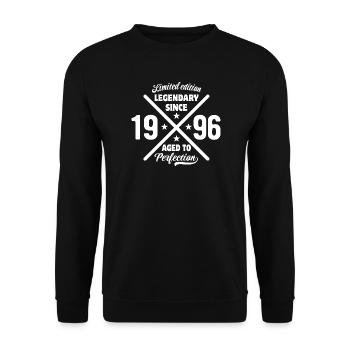 Limited Edition 1996 | Geburtstag Geschenk - Unisex Pullover - Schwarz - Vorne - Alina (178cm) & Michal (187cm)