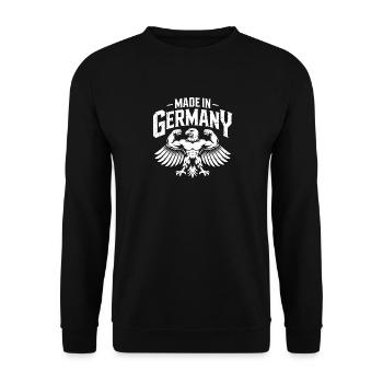 Made in Germany Adler - Deutsche Heimatliebe Logo - Sweat-shirt Unisexe - noir - Devant - Alina (178cm) & Michal (187cm)