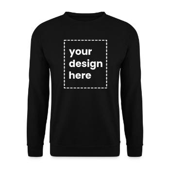 Ihr Design hier - Unisex Pullover - Schwarz - Vorne - Alina (178cm) & Michal (187cm)