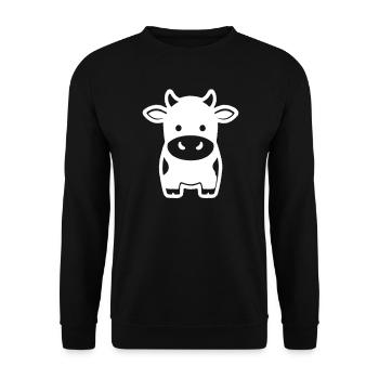 Kuh Stehend Comic Milchkuh Icon - Unisex Pullover - Schwarz - Vorne - Alina (178cm) & Michal (187cm)