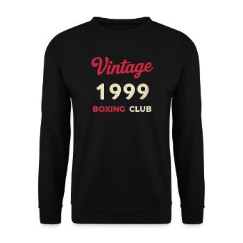 Vintage 1999 – Boxing Club Retro Birth Year - Unisex Sweatshirt - black - Front - Alina (178cm) & Michal (187cm)