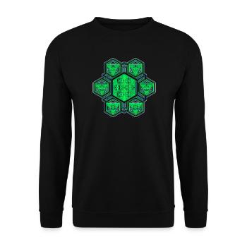 Festival Goa Yoga Meditation Trance Mandala Pattern - Unisex Sweatshirt - black - Front - Alina (178cm) & Michal (187cm)
