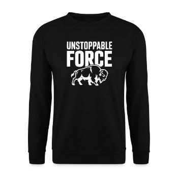 Unaufhaltsame Kraft - Unisex Pullover - Schwarz - Vorne - Alina (178cm) & Michal (187cm)