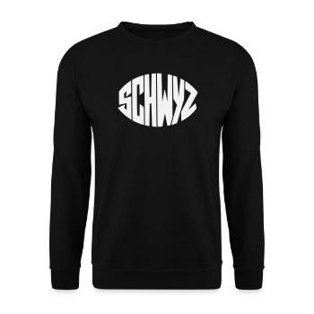 Schwyz Geometric Font - Unisex Sweatshirt - black - Front - Alina (178cm) & Michal (187cm)