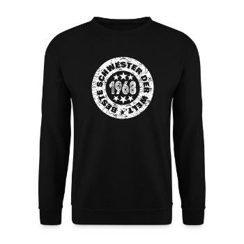 Retro Badge 1968 Circle Stamp - Unisex Sweatshirt - black - Front - Alina (178cm) & Michal (187cm)