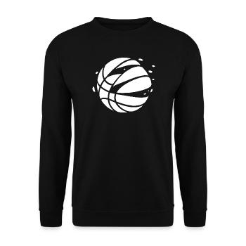 Monochrome geometrische Basketball-Glyphe - Unisex Pullover - Schwarz - Vorne - Alina (178cm) & Michal (187cm)