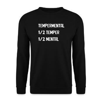 Tempermental Split Typography - Unisex Sweatshirt - black - Front - Alina (178cm) & Michal (187cm)