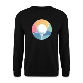 Golf ball in a colourful colour wheel discreet golf motif - Unisex Sweatshirt - black - Front - Alina (178cm) & Michal (187cm)
