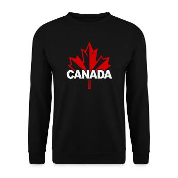Rotes Ahornblatt Kanada Logo - Unisex Pullover - Schwarz - Vorne - Alina (178cm) & Michal (187cm)