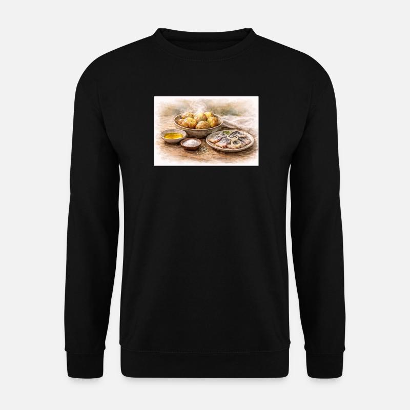 Jacket potatoes with herring Ukrainian - Unisex Sweatshirt - black