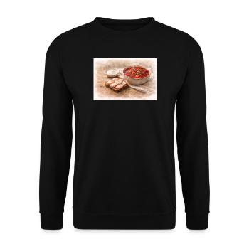 Borsch with Salo - Unisex Sweatshirt - black - Front - Alina (178cm) & Michal (187cm)