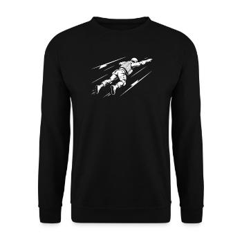 Astronaute en vol dans l'espace - Sweat-shirt Unisexe - noir - Devant - Alina (178cm) & Michal (187cm)