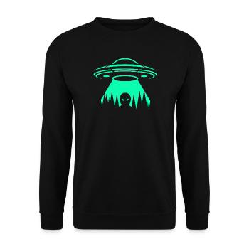 UFO Neon Abduction - Unisex Sweatshirt - black - Front - Alina (178cm) & Michal (187cm)