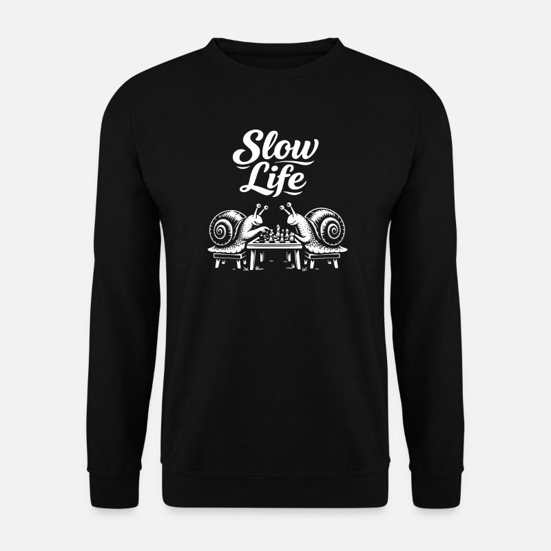 Slow Life Snails Chess Duel - Unisex Sweatshirt - black