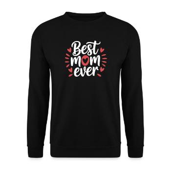 Best Mom Ever - Unisex Sweatshirt - black - Front - Alina (178cm) & Michal (187cm)