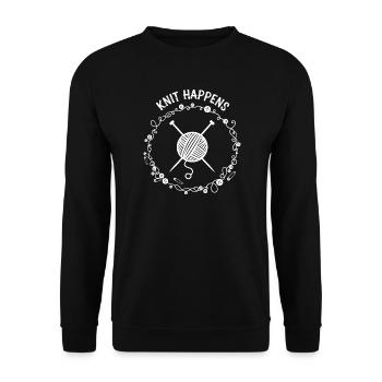 Knit Happens Wolle Stricken - Unisex Pullover - Schwarz - Vorne - Alina (178cm) & Michal (187cm)