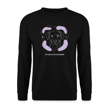 Dessin de lignes d’âmes sœurs de chien - Sweat-shirt Unisexe - noir - Devant - Alina (178cm) & Michal (187cm)
