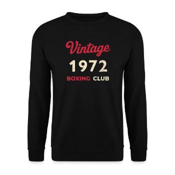 Vintage 1972 – Boxing Club Retro Birth Year - Unisex Sweatshirt - black - Front - Alina (178cm) & Michal (187cm)