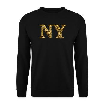 Golden Skull NY Monogram - Unisex Sweatshirt - black - Front - Alina (178cm) & Michal (187cm)