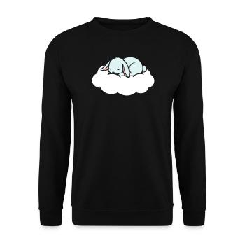 Sleeping Rabbit on Cloud Dream - Unisex Sweatshirt - black - Front - Alina (178cm) & Michal (187cm)