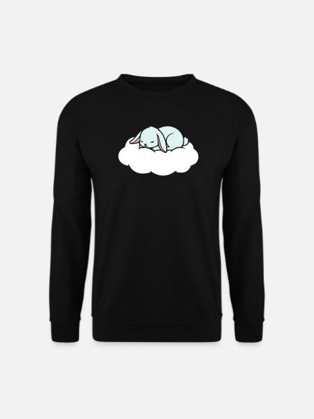 Sleeping Rabbit on Cloud Dream - Unisex Sweatshirt - black