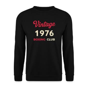 Vintage 1976 – Boxing Club Retro Birth Year - Unisex Sweatshirt - black - Front - Alina (178cm) & Michal (187cm)