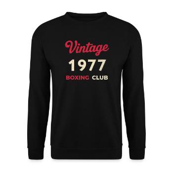 Vintage 1977 – Boxing Club Retro Birth Year - Unisex Sweatshirt - black - Front - Alina (178cm) & Michal (187cm)