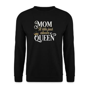 Mutter Königin – Titel Oben - Unisex Pullover - Schwarz - Vorne - Alina (178cm) & Michal (187cm)