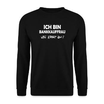 Profession: Bank clerk - Unisex Sweatshirt - black - Front - Alina (178cm) & Michal (187cm)