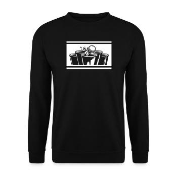 Bierpong Becher Weiß Symbol - Unisex Pullover - Schwarz - Vorne - Alina (178cm) & Michal (187cm)