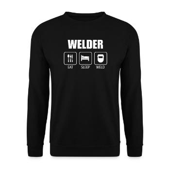 Soudeur mange sommeil Répète Conception de soudure drôle - Sweat-shirt Unisexe - noir - Devant - Alina (178cm) & Michal (187cm)